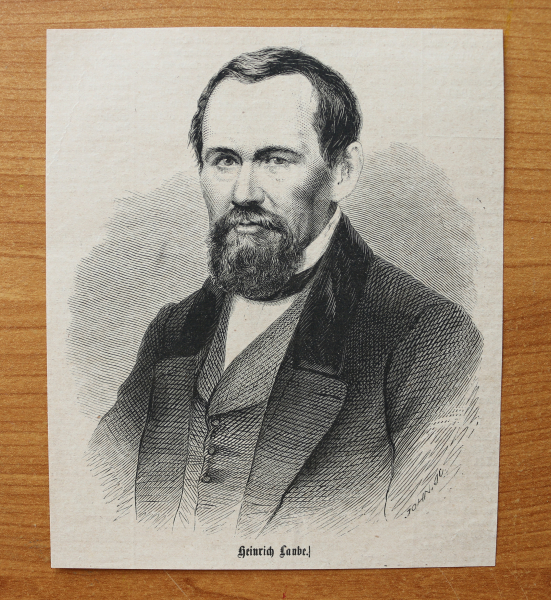 Wood Engraving Heinrich Laube 1866 Writer Germany